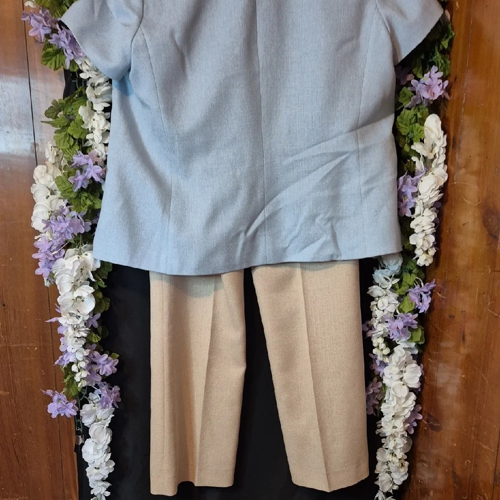Tahari Light Blue Jacket and Shell Two-Piece Set